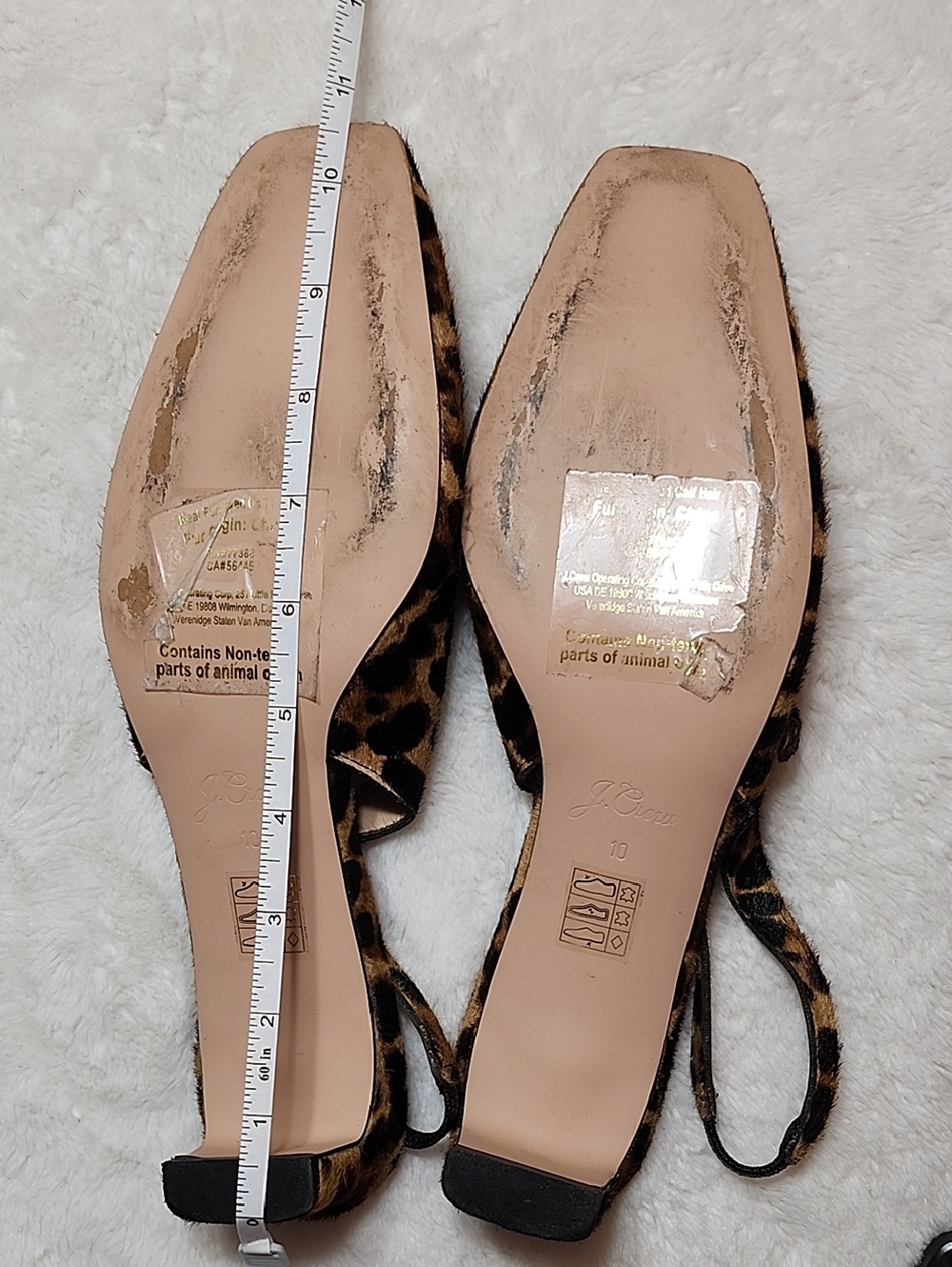 J.Crew Layla slingback Mary Jane heels in leopard calf hair 10 - Picture 6 of 16